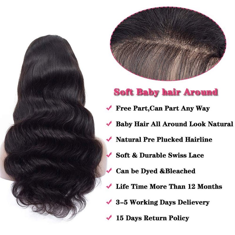 Foreverlove Body Wave 13x4 HD Lace Front Wigs for Black Women 10A Grade 200% Density Brazilian Virgin Human Hair Wig (18 Inch,Body Wave) - Image 5